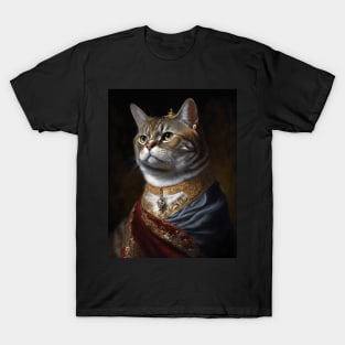 Royal Portrait of an American Shorthair Cat T-Shirt